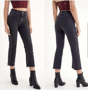 BDG Vintage Black High Rise Kick Crop Flare Jeans